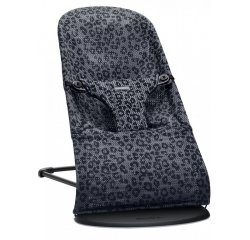 BABYBJÖRN Lehátko Bliss Anthracite Leopard mesh, čierna konštrukcia