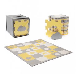 KINDERKRAFT Podložka penová puzzle Luno Shapes 185 x 165 cm Yellow, 30ks, Premium