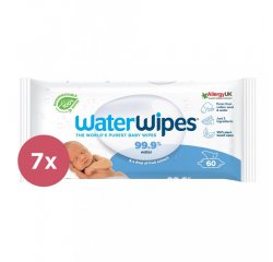 7x WATERWIPES Vlhčené obrúsky bez obsahu plastov 60 ks ( 420 ks )