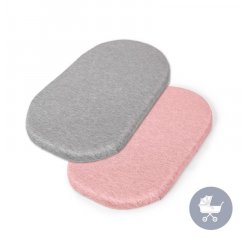 CEBA Plachta do kočíka 73-80x30-37 cm 2 ks Light Grey+Pink