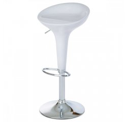 AUTRONIC AUB-9002 WT barová stolička, plast biely/chróm