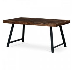AUTRONIC HT-534 PINE Jídelní stůl, 160x90x76 cm, MDF deska, dýha borovice, kovové nohy, černý lak