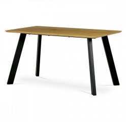 AUTRONIC HT-721 OAK Stůl jídelní 140x80x75cm, deska MDF, 3D dekor divoký dub