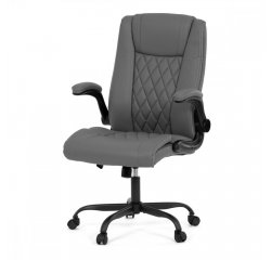 AUTRONIC KA-Y344 GREY Kancelářská židle, šedá ekokůže, taštičkové pružiny, kovový kříž, kolečka na tvrdé podlahy