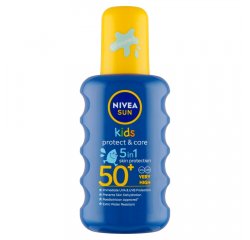 NIVEA Sun Protect &amp;amp; Care detský farebný sprej na opaľovanie OF 50+, 200 ml