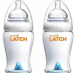 MUNCHKIN LATCH,  Set Dojčenských fliaš s antikolikovým ventilom, 240ml, od 0m+, 2ks