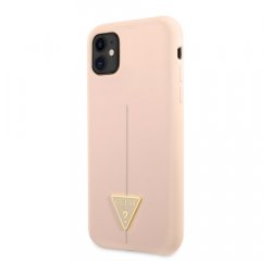 Guess Silicone Line Triangle Zadní Kryt pro iPhone 11 Pink