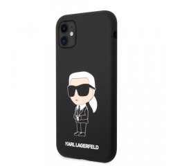 Karl Lagerfeld Liquid Silicone Ikonik NFT Zadní Kryt pro iPhone 11 Black
