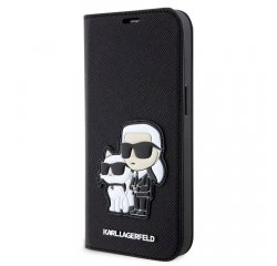 Karl Lagerfeld PU Saffiano Karl and Choupette NFT Book Pouzdro pro iPhone 13 Black