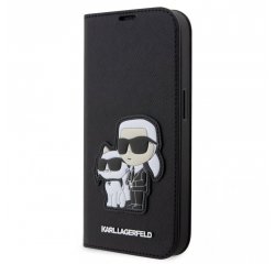 Karl Lagerfeld PU Saffiano Karl and Choupette NFT Book Pouzdro pro iPhone 13 Pro Max Black