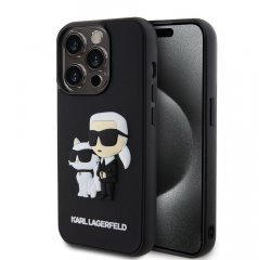 Karl Lagerfeld 3D Rubber Karl and Choupette Zadní Kryt pro iPhone 13 Pro Black