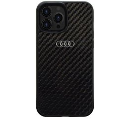 Audi Carbon Fiber Zadní Kryt pro iPhone 13 Pro Max Black 