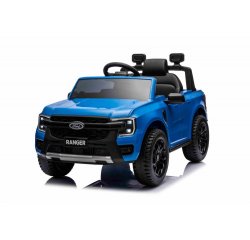 Elektrické autíčko FORD Ranger 12V, modré, Koženkové sedadlo, 2,4 GHz diaľkové ovládanie, Bluetooth / USB Vstup, Odpruženie, 12V batéria, Plastové kolesá, 2 X 30W MOTOR, ORIGINAL licencia