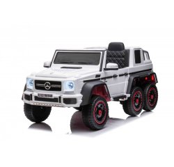 Elektrické autíčko Mercedes-Benz G63 AMG 6X6, Jednomiestne, biele, 6 Kolies s nezávislým odpružením, Pohon 2 x 45W, 12V10AH Batéria, Plastové kolesá a sedadlo, Diaľkové ovládanie, Licencované