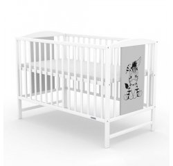 Detská postieľka New Baby POLLY Zebra bielo-sivá
