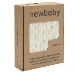 Bambusová pletená deka New Baby so vzorom 100x80 cm cream