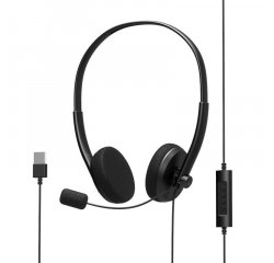 PORT CONNECT - Stereo headset s mikrofonem, USB-A, černá