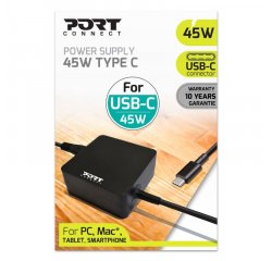 PORT CONNECT napájecí adaptér k notebooku, 45W, USB-C konektor