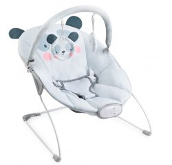 MoMi - Vibrujúce lehátko s melódiami GLOSSY panda bouncer