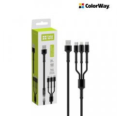 COLORWAY KABEL UNIVERZALNY 3V1 (LIGHTNING+MICROUSB+TYPE-C) 4.0A, 20W, 1.2M, GREY (CW-CBU3003-GR)