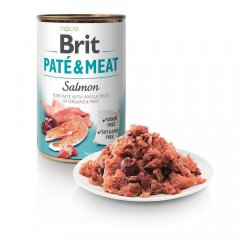 BRIT PATE &amp; MEAT FOOD WITH SALMON FOR DOGS 400G