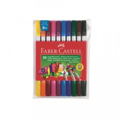 FABER-CASTELL POPISOVACE FIBRE-TIP OBOJSTRANNE 10 FAREBNE