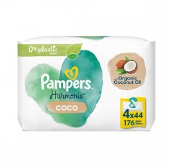 PAMPERS WIPES 176KS (4X44) HARMONIE COCO CASHBACK AŽ 40 EUR