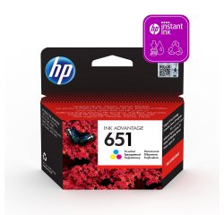 HP 651 ORIGINAL ATRAMENT C2P11AE, TRI-COLOUR, 300 STRAN