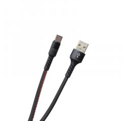 MOBILNET KAB-0116-USB-TYPEC DATOVY KABEL USB-C CIERNY, 2A, 1 M, TPU