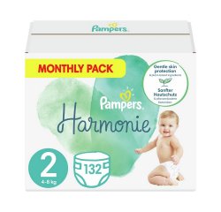 PAMPERS HARMONIE MSB S2 132KS (4-8KG) CASHBACK AŽ 40 EUR