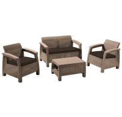 ALLIBERT /223200/ ZAHRADNY SET CORFU II SAND BEIGE + BROWN