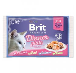 BRIT PREMIUM CAT KAPSICKY DELICATE FILLETS IN JELLY DINNER PLATE 340G (293-111244)