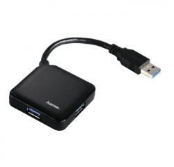 HAMA 12190 USB 3.0 HUB 1:4, CIERNY