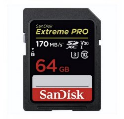 SANDISK EXTREME PRO SDXC 64GB 170MB/S V30 UHS-I, SDSDXXY-064G-GN4IN