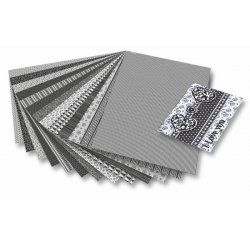 Kartón s motívom Biela &amp; Čierna 50x70 cm 270 gr, 13 hárkov