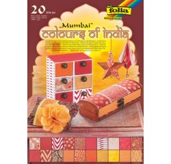 Ručný papier Farby Indie-Mumbai, A4, 20 hárkov