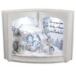 Dekorácia MagicHome Vianoce, Betlehem v knihe, 3 LED, 3xAA, interiér, 27,50x12x19 cm