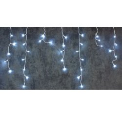 Reťaz MagicHome Vianoce Icicle, 480 LED studená biela,  jednoduché svietenie, časovač, 230 V, 50 Hz, IP44, exteriér, osvetlenie, L-12 m