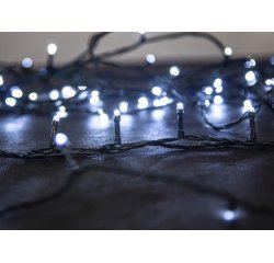 Reťaz MagicHome Vianoce Errai, 320 LED studená biela, 8 funkcií, 230 V, 50 Hz, IP44, exteriér, napájací kábel 3 m, osvetlenie, L-11 m