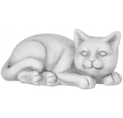 Dekorácia MagicHome, Mačka, sivá, keramika, 41x23x18 cm