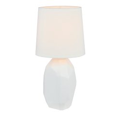 KONDELA Keramická stolná lampa, biela, QENNY TYP 1 AT15556