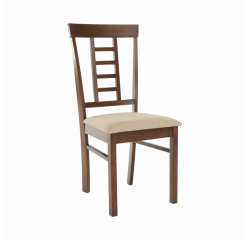 KONDELA Jedálenská stolička, orech/béžová, OLEG NEW