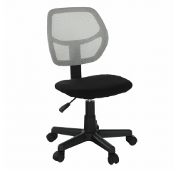 KONDELA Otočná stolička, sivá/čierna, MESH