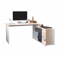 KONDELA Písací stôl, biela/sivá, DALTON 2  NEW VE 02