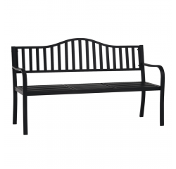 KONDELA Záhradná lavička so stolíkom, čierna, DAGNO