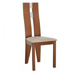 KONDELA Drevená stolička, čerešňa/látka béžová, BONA NEW