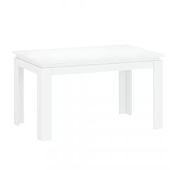 KONDELA Rozkladací stôl, biela, 135-184x86 cm, LINDY