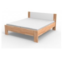 Kvalitná masívna posteľ  NIKOLETA - čalúnené čelo 210 x 180 cm BUK prírodný