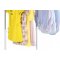 AUTRONIC ABD-1214 WT Stojan na šaty s odkladačom a otočnými závesy, biela farba, kov / plast, chróm
