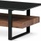AUTRONIC AHG-286 BK Stůl konferenční, deska slinutá keramika 120x60, černý mramor, nohy černý kov, tmavě hnedá dýha
